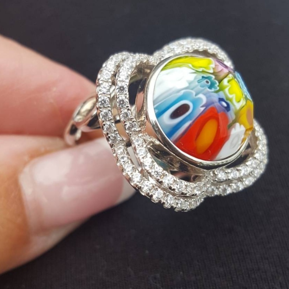 💕Sterling Silver Multicolor Faceted Ring (NEW)💍